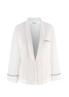 Brunello Cucinelli Ivory Sheer Embellished Gem Blouse