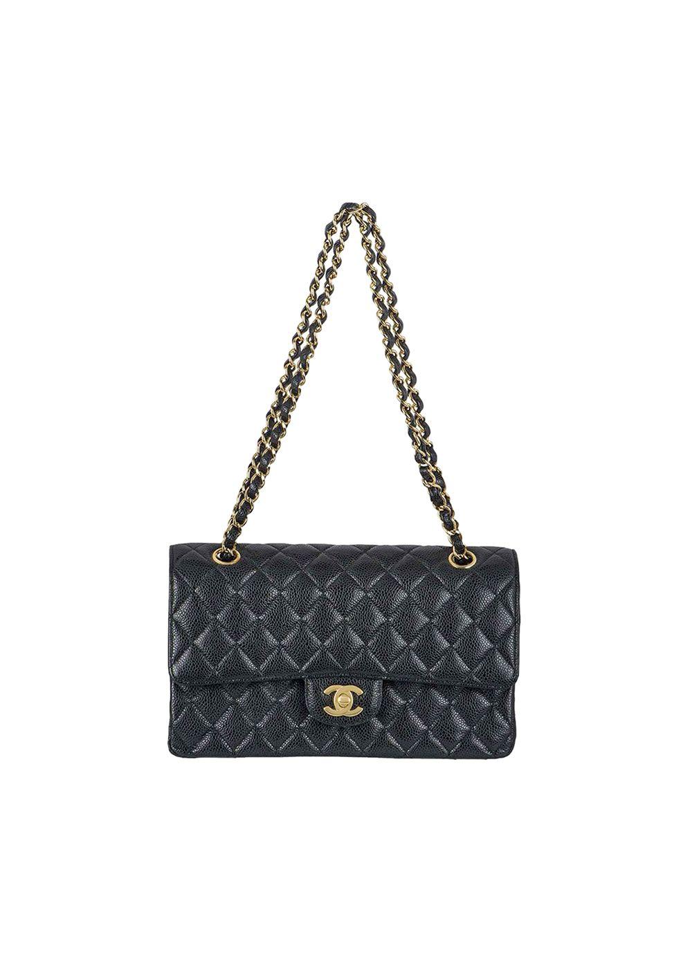 Black Caviar Quilted Jumbo Double Flap