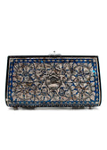 Bespoke Blue Patterned Mother of Pearl Clutch Bag