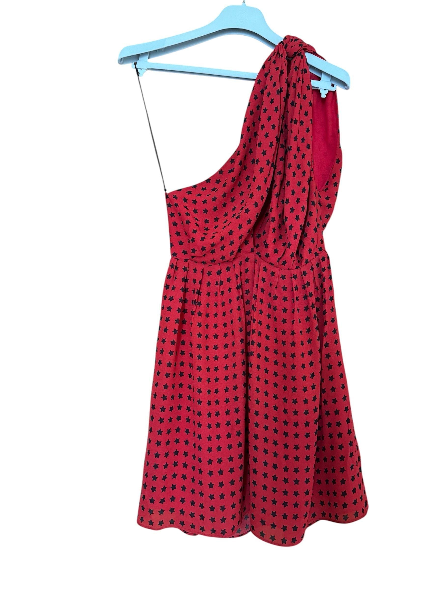 Saint Laurent Red Star Print Mini Dress