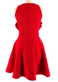 Giambattista Valli Red Ruffle Trimmed Skater Dress