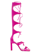The Attico Pink Satin Aria Gladiator Sandal