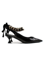 Burberry Black Patent Leather Slingback Pumps
