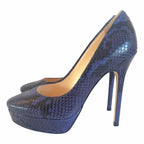 Jimmy Choo Cosmic Snakeskin Leather Platform Pumps