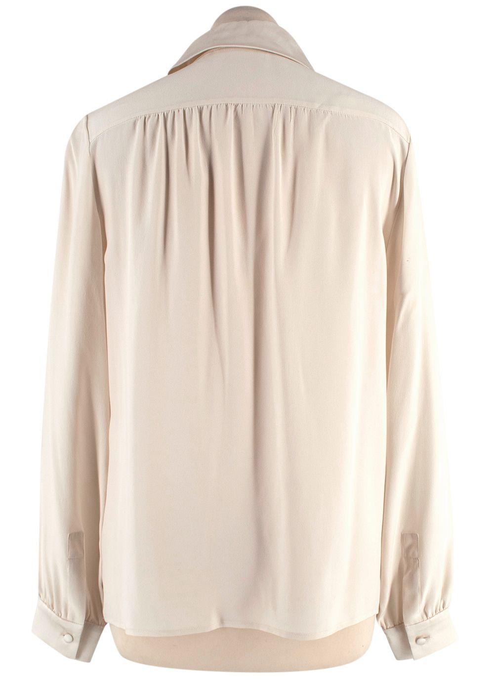 Chloe Cream Silk Long Sleeve Blouse