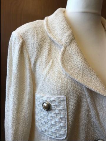 St John Cream Knit Jacket