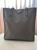 Prada Grey Saffiano Leather Tote Bag