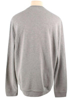 Hermes Grey Crewneck Jumper with Leather Detailing