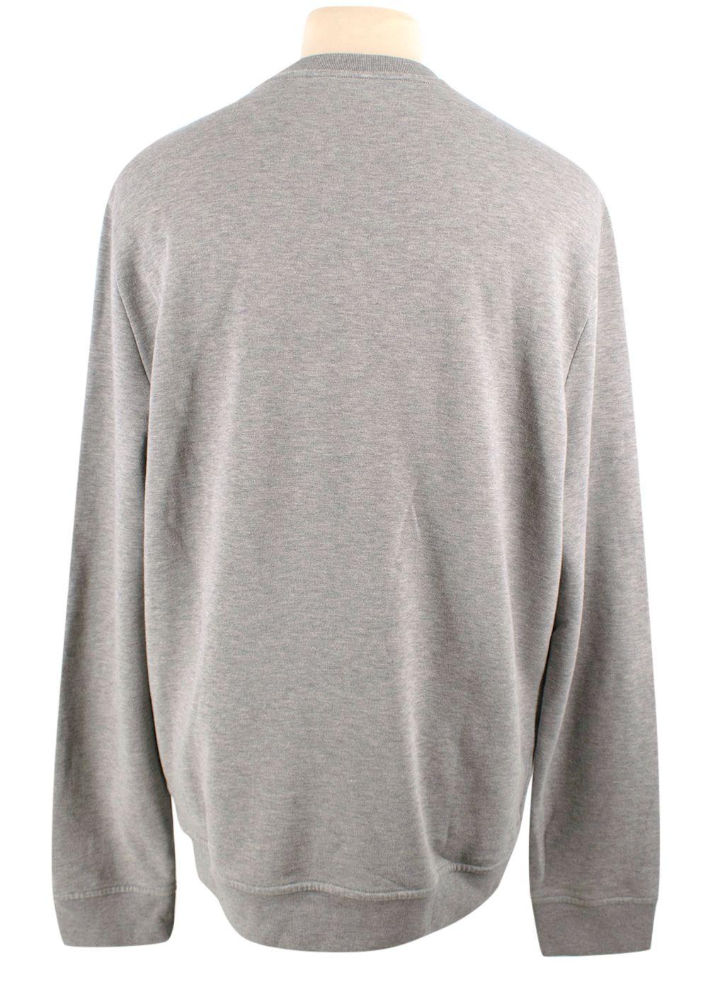 Hermes Grey Crewneck Jumper with Leather Detailing