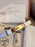 Hermes Kelly 18 Belt in White/ Gold Epsom Leather with Gold Hardware