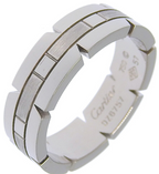 Cartier Tank Française Ring 18K White Gold Size 8.5