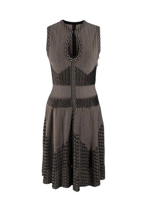 Alaia Metallic Jacquard Knit Skater Dress
