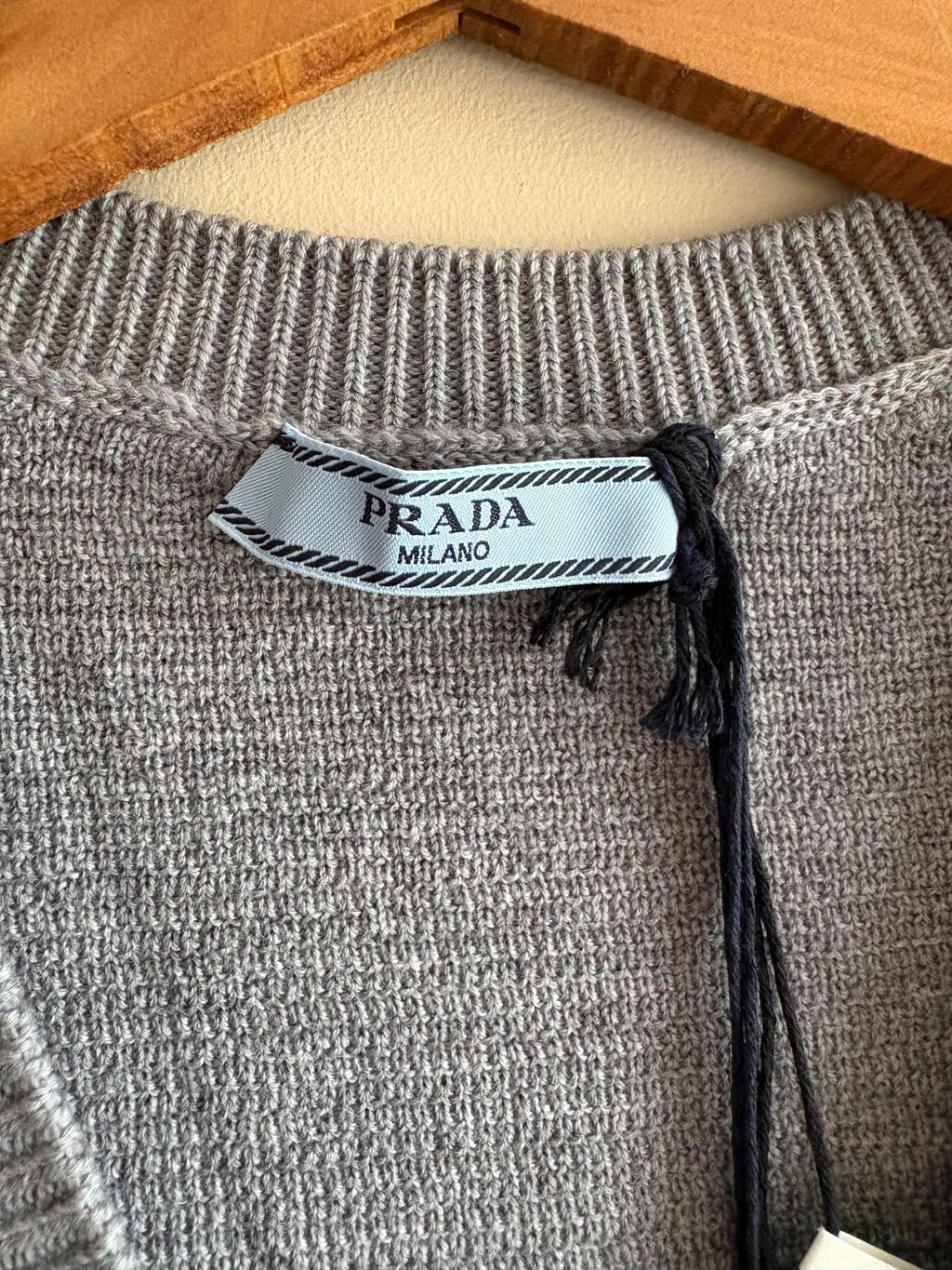Prada Argyle Fine Knit Button Front Vest