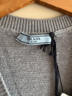 Prada Argyle Fine Knit Button Front Vest