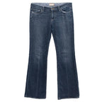 Paige Denim Flared Jeans with Back Pocket Embroidery