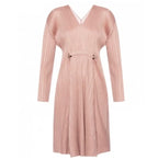 Pleats Please Drawstring Waist Midi Dress