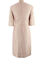 Lanvin Rose Gold Metallic Half Silk Blend Dress