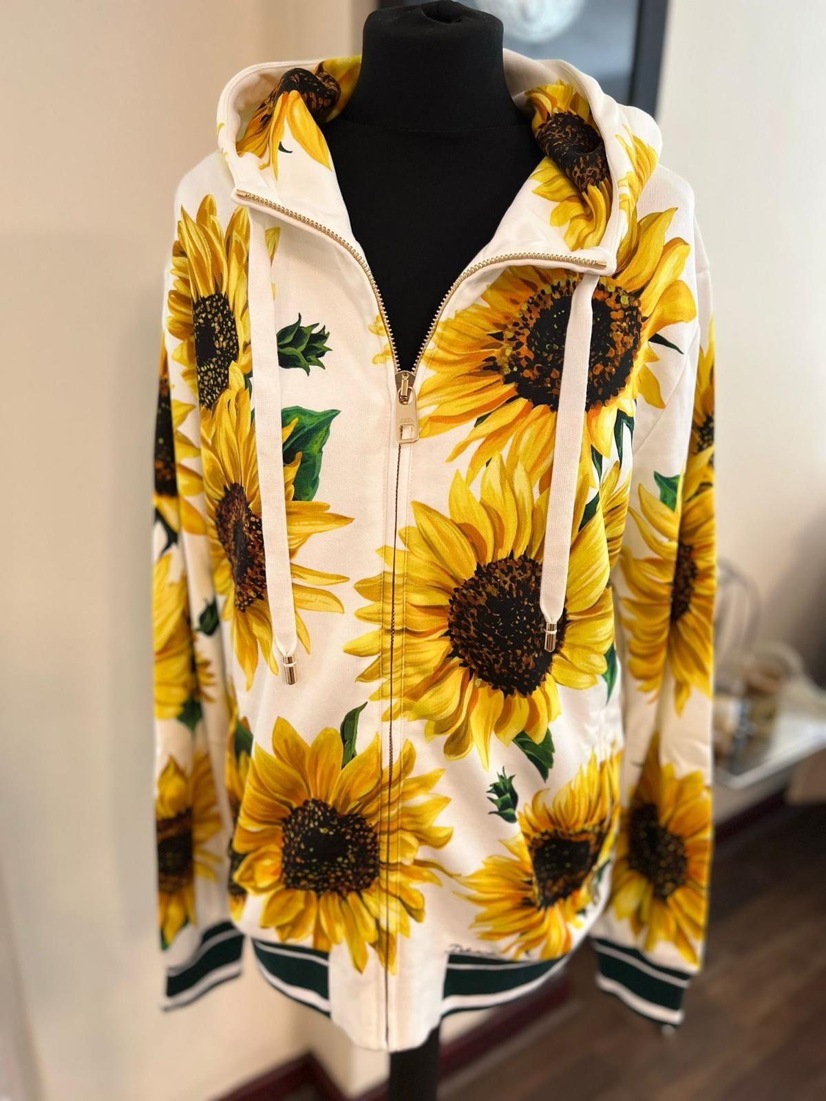 Dolce & Gabbana White Sunflower Hoodie