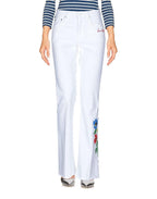 Sonia Rykiel white denim floral embroidered jeans