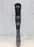 Cotton Club Couture Black Leavers Lace & Tulle Hold-ups