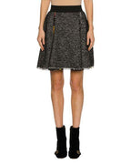 Floral Trimmed Tweed Skirt