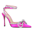 Fuchsia Double Bow Satin Shoes