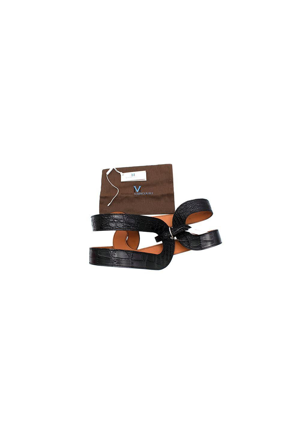 Maison Vaincourt Black crocodile waspie belt 75 - no cites