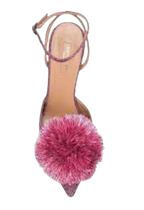 Aquazurra Pink pom Pom Sandals
