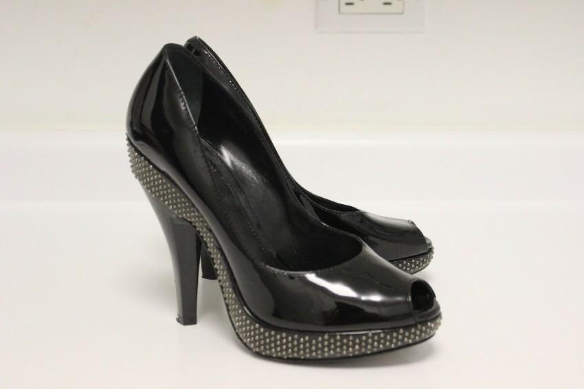 Burberry Patent Leather Mini Stud Platform Pump