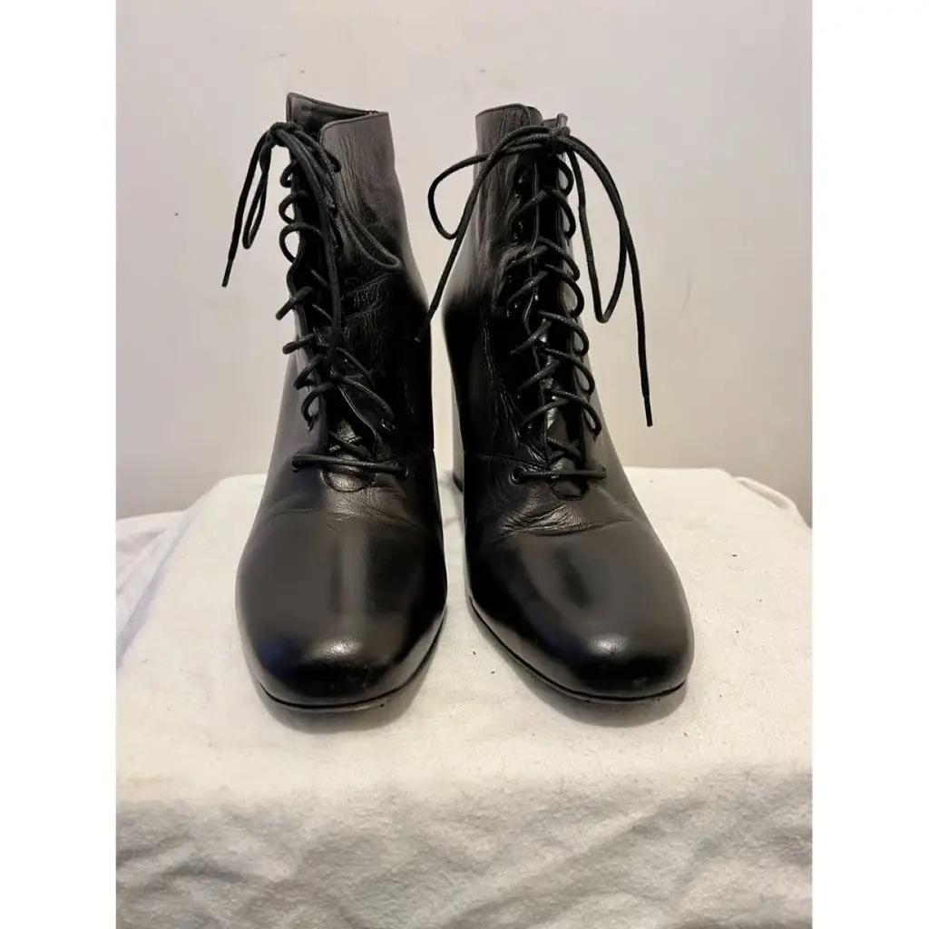 Saint Laurent Babies 90 Black Leather Ankle Boots