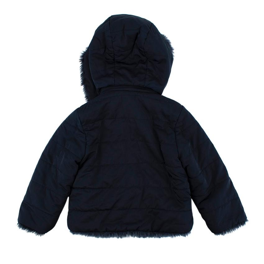 Tartine Et Chocolat Navy Padded Jacket with Faux Fur lining