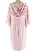 John Charles Pink Midi Dress with Lace Detail