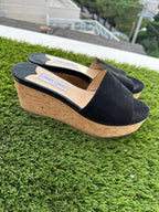 Jimmy Choo Black Suede Platform Wedges