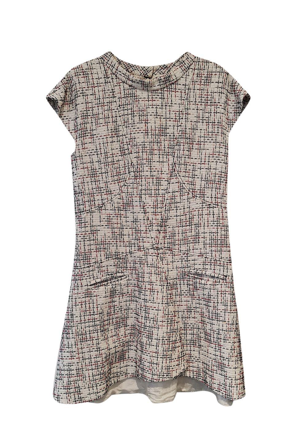 Chanel White Checked Tweed Dress