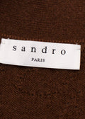Sandro Chocolate Brown Wool Blend Waistcoat