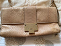 Jimmy Choo Beige Snakeskin Shoulder Bag