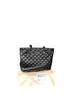 Black Quilted Leather Tote