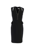 Altuzarra Topi Lace-Up Detail Peplum Dress
