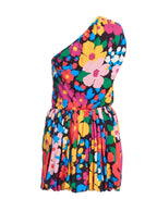 Saint Laurent Floral One Shoulder Mini Dress