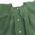 Green Silk Short Sleeved Pleat Dress