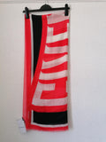 Black, white & red logo shawl