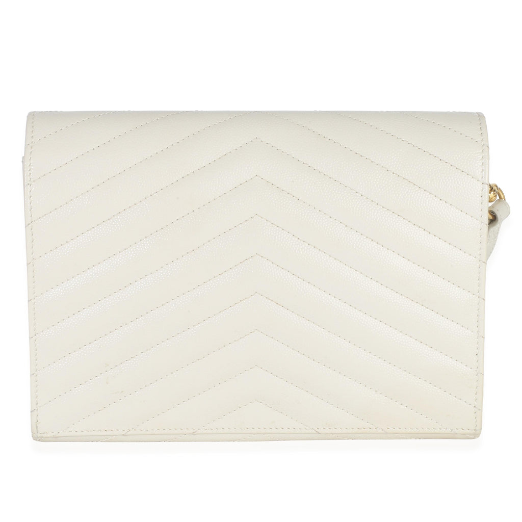 Saint Laurent Soft Grain De Poudre Triquilt Monogram Clutch