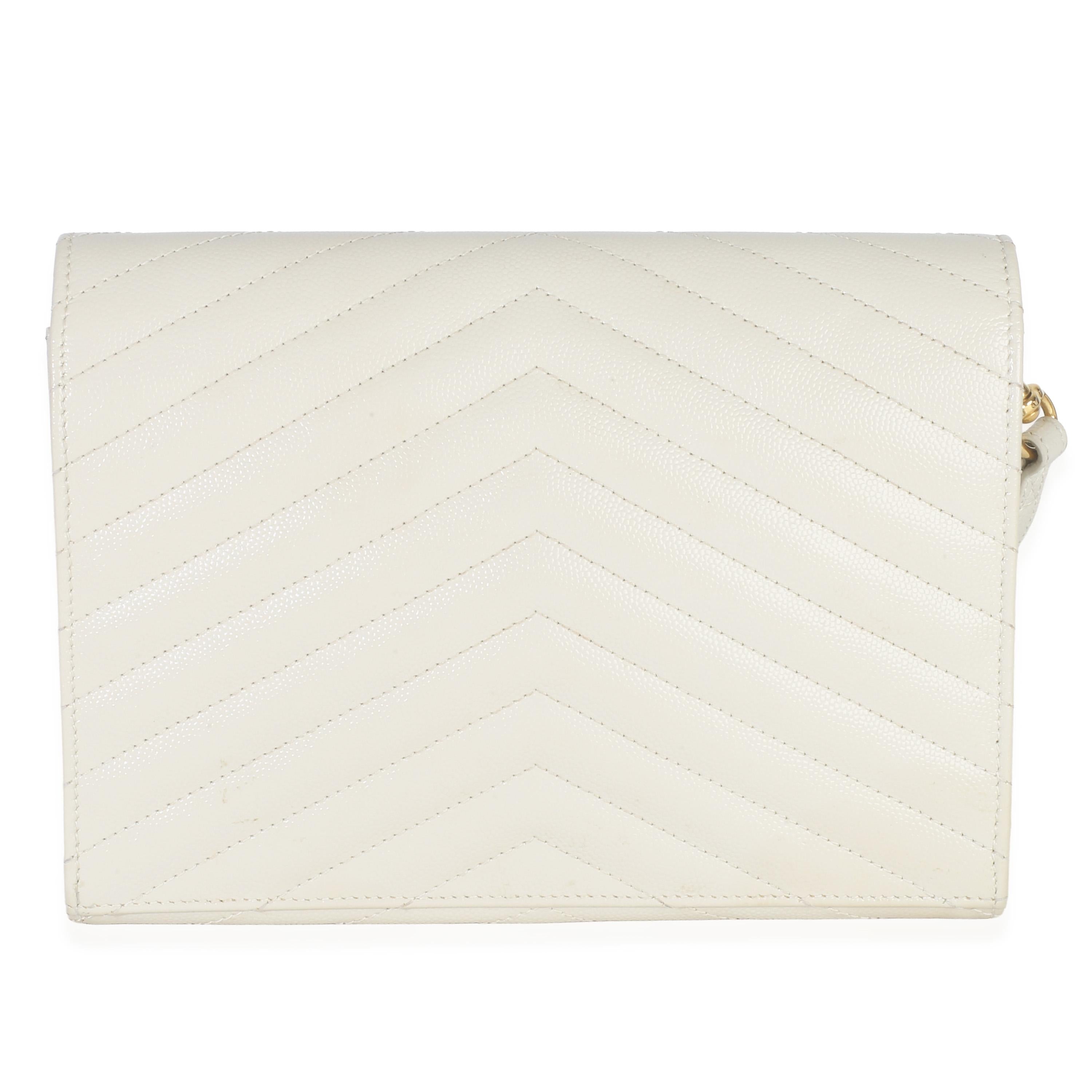 Saint Laurent Soft Grain De Poudre Triquilt Monogram Clutch