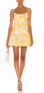 Zimmermann Yellow Bells Fit and Flare Mini Dress