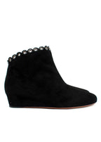 Alaia Black Suede Concealed Wedge Ankle Boots