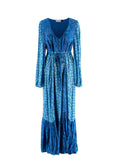 Rixo Blue Virginia Floral-Print Maxi Dress