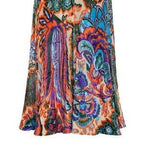 Paco Rabanne Velvet Metallic Multi Coloured Midi Skirt
