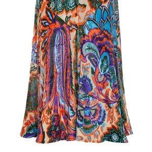 Paco Rabanne Velvet Metallic Multi Coloured Midi Skirt