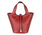 Hermes Picotin 18 in Rouge Grenat Clemence Leather with Palladium Hardware