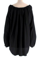 Saint Laurent Black Silk Peasant Blouse